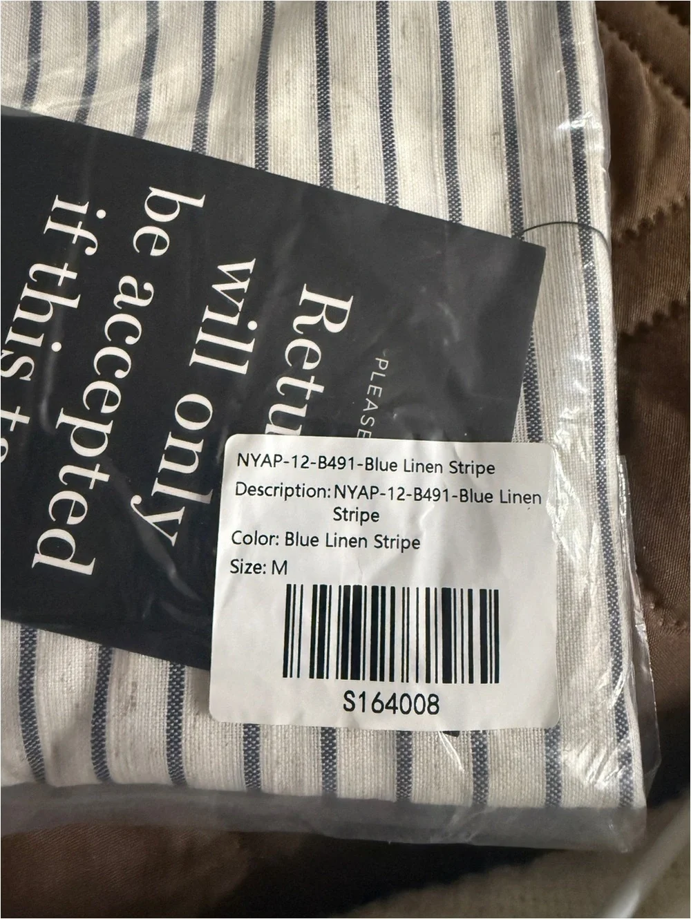 Tuckernuck Blue Linen Stripe Puff Sleeve Edie Top